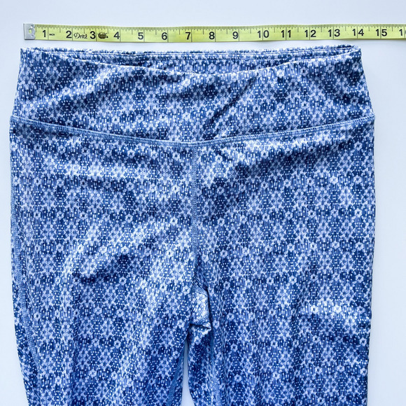 Gaiam Om Align Yoga Capri Leggings Womens Medium Blue Pilates Athleisure Active - Picture 12 of 12